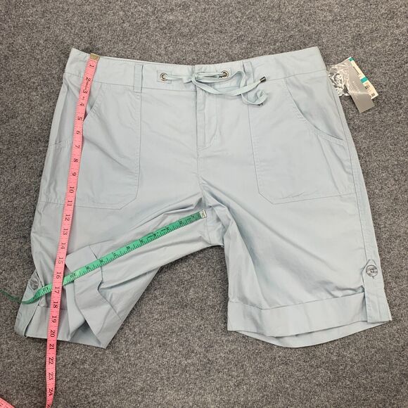 Charter Club Shorts Womens 16 Allison Fit Cloud Blue Modern Mid Rise Drawcord - Picture 7 of 12